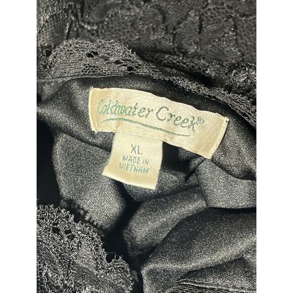 Black‎ Lace Cami Tank Top Women’s Size XL Lined Adjustable Spaghetti Straps - Picture 4 of 9